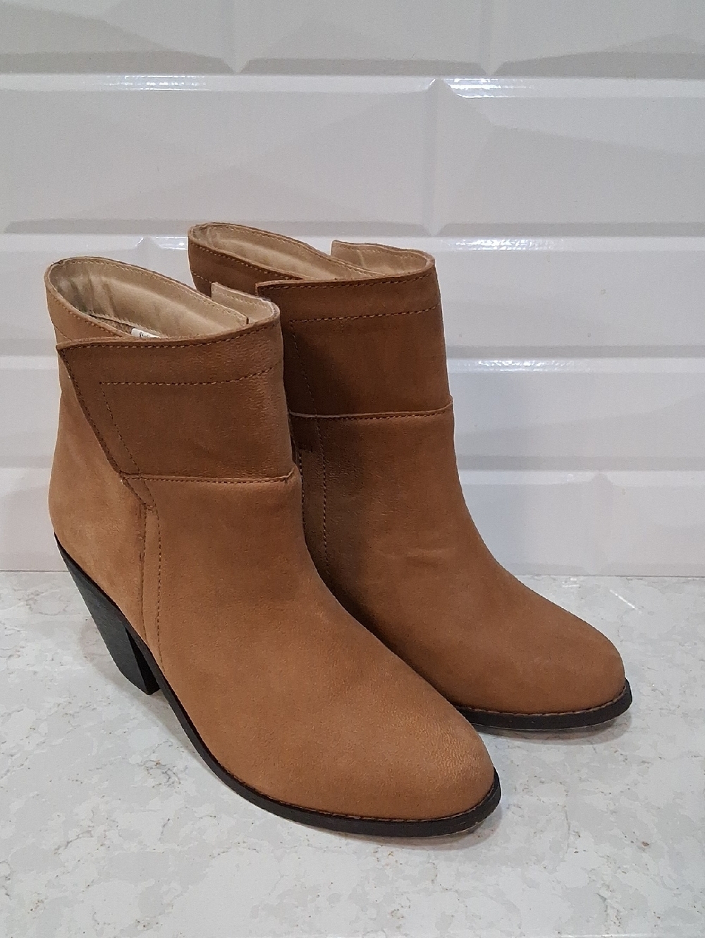 Sterling River Women's Tan Ankle Booties - Classic Suede Style